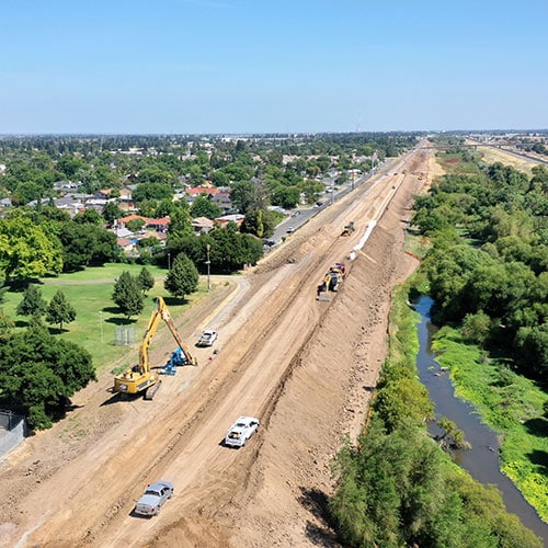 Natomas Levee repairs construction project, Sacramento CA