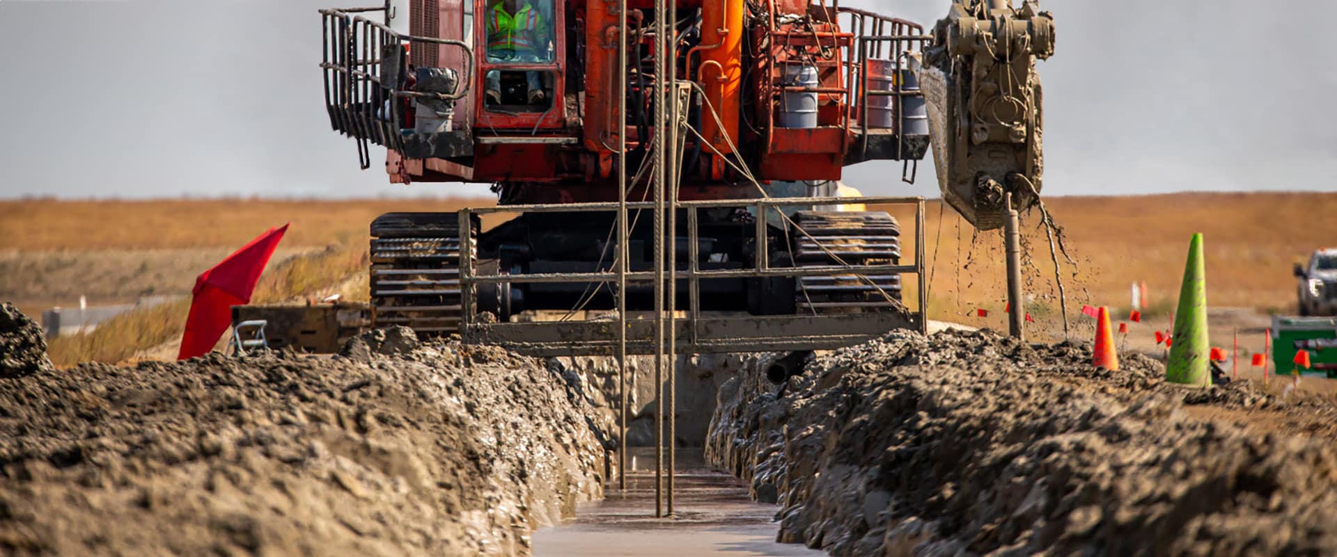 Bethune Mine remediation barrier wall construction