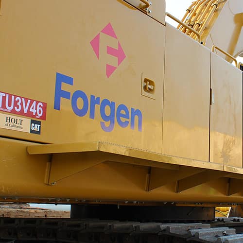 Forgen equipment at Soil Improvement project for future clean energy facility